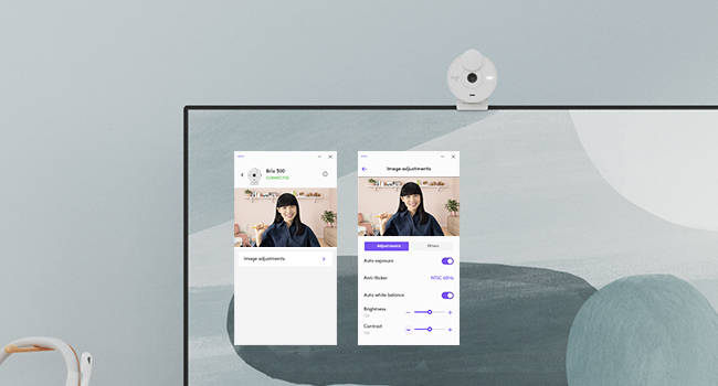 screenshot of logi tune software for brio 300 full hd webcam off-white