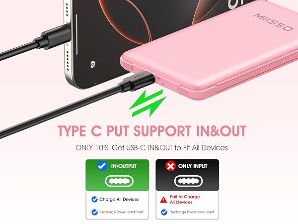 5000mah Ultra Slim Power Bank Pocket Size Mini Portable Charger Travel Essential Phone Charger