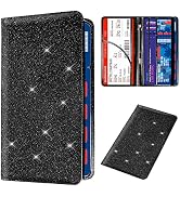 Bling Car Registration and Insurance Holder, PU Leather Vehicle Glove Box Organizer Wallet Case O...