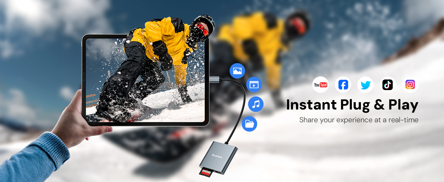 Plug and Play card reader with SD/ TF slots