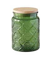 ANSQU Vintage Glass Jar, 23.7 FL OZ Glass Jar with Lid, Candy Jar with Lid, Vintage Colored Mason...