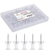 PAPERPAL 280 Clear Push Pins for Cork Board, Clear Thumb Tacks for Wall Hangings, Pushpins for Of...