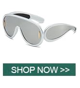 Breaksun Fashion Wave Mask Sunglasses for Women Men Oversized Silver Mirrored Futuristic Shield S...
