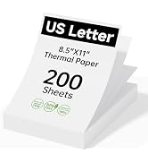 HPRT 200 Sheets Thermal Printer Paper 8.5 x 11 Inch US Letter,Advanced Printing Paper Compatible ...