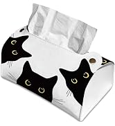 Black Cat Tissue Box Cover Holder – Rectangular Tissue Organizer, Decorative Napkin Box Case for ...