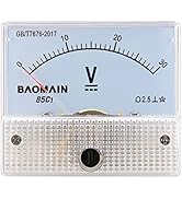 Baomain Analog Voltmeter 85C1 DC 0-30V Rectangle Analog Volt Panel Meter Gauge