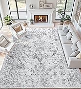 Area Rug 8x10, Washable Rug for Living Room, Large Area Rugs for Bedroom, Vintage Rug 8x10 for Di...