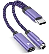 USB C to Aux Audio with Charging Splitter for Samsung Galaxy S24 Ultra/S23/S22/S21 FE/Note 20/Z F...