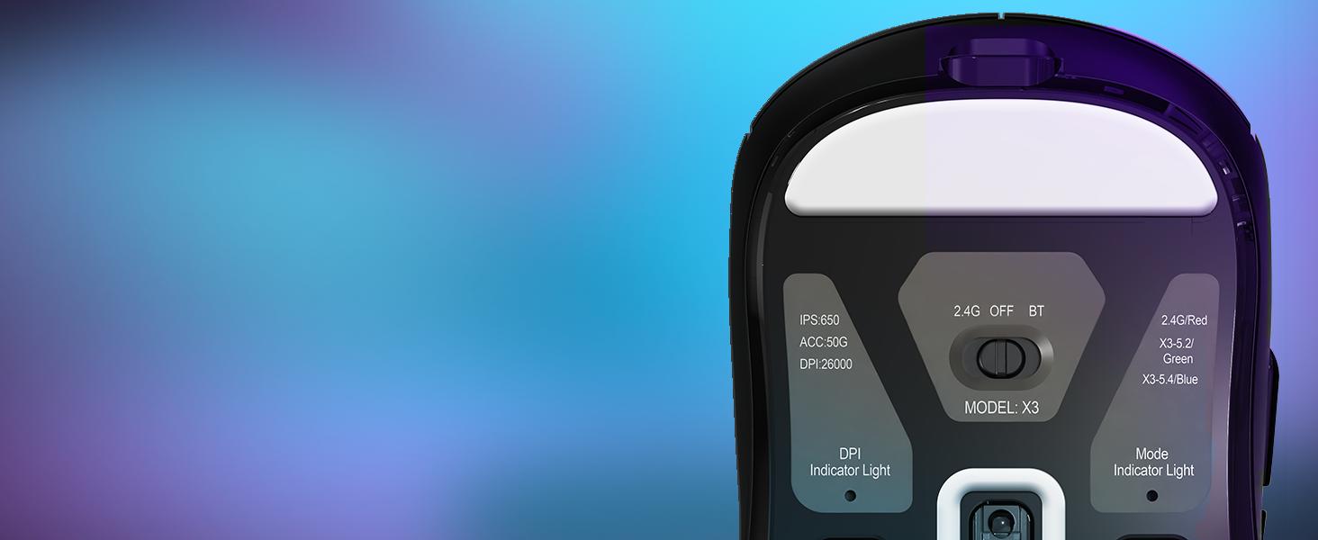 Triple Modes PAW3395 DPI Optical Sensor, 200h Battery Life, Programmable Buttons, Gaming Accessories