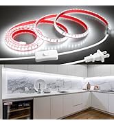 AC 120V LED Strip Light 72in Under Cabinet Cold White Self-Adhsive Under Counter Lighting Strips ...