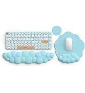 Lauspuck Cloud Keyboard Wrist Rest and Mouse Pad with Wrist Support Set, Ergonomic PU Leather Mou...