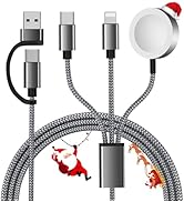 3 in 2 Charging Cable for Apple Watch Charger Phone Charger, USB C Multi Fast iWatch Charging Cab...