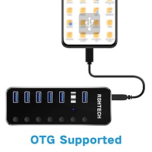 RSHTECH 518C powered USB hub OTG