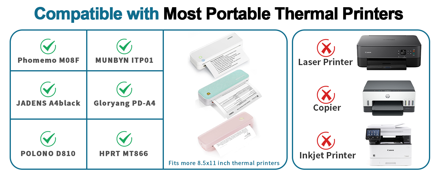 thermal paper for portable thermal printers