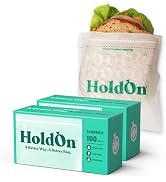 HoldOn Compostable Zip Lock Sandwich Bags, 200 Bags - Leak Proof Sandwich Size Storage Bags for T...