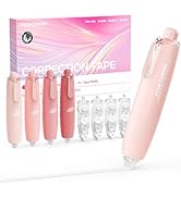 Four Candies 6MM Retractable Gradient Correction Tape, Easy to Use Tear-Resistant 4PCS White Out ...