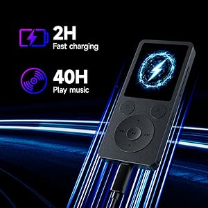 Mini MP3 Player for Seniors Portable Music Player with Bluetooth 128GB micro SD Card Slot Compact