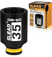 ELEAD 1/2" Drive Deep Impact Socket, 35 mm Metric 6 Point 1/2-inch Drive Impact Axle Nut Sockets,...