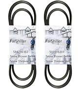 FarShiller 584216102(1/2" X 38 1/4") 501818201(1/2" X 35 1/4") Auger Drive Belt Replacement for H...