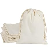 HRX Package 20pcs Muslin Bags 6x8 inches, Cotton Drawstring Bag Fabric Gift Pouches Sachet for Je...