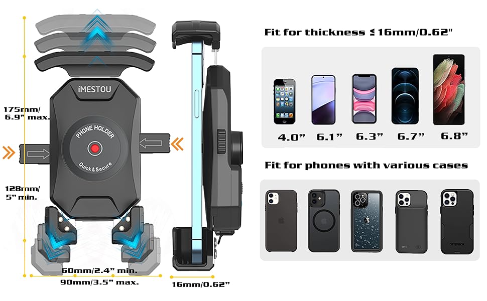 Motorcycle fork stem phone holder