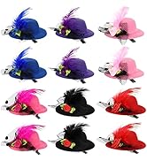 12pcs Mini Hat Hair Clips 2 inch Cute Mini Top Hats Decorative Hair Accessories for Fascinator Ha...