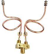 MCAMPAS Pilot Tube 3/16" OD X 20" Copper Pipe Bendable Range Oven Burner With 2065641 Valve