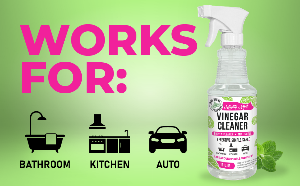 All-Purpose, Mint, Peppermint, Bathroom, Kitchen, Auto, Cleaner, cleaning Spray, vinegar