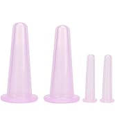 Dwuww 4Pcs Massage Cupping Set Silicone Mini Facial Cups Face Massager Helper Skin Care Neck Back...