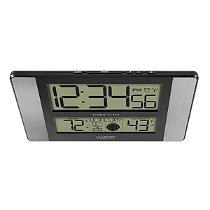 lacrosse, la crosse, 513-1417AL, calendar, tabletop, wall clock, digital, moon, temperature