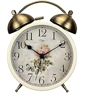 Maxspace Twin Bell Alarm Clock, Retro Analog Alarm Clock Silent Non-Ticking Quartz with Nigh Ligh...