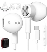 USB C Headphones with Mic for iPhone 17 Pro Max 16e 16 15, Wired Headphones Earbuds, HiFi Magneti...