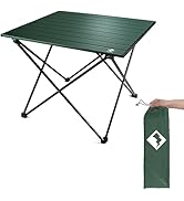VILLEY Portable Camping Side Table, Ultralight Aluminum Folding Beach Table with Carry Bag for Ou...