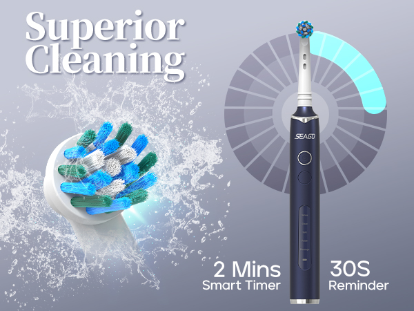 2 mins timer provides superior cleaning