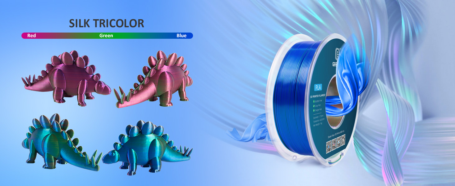 Tri-Colors PLA 3D Printer Filament 1.75mm