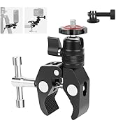 Mechrig Super Clamp Camera Mount with 360° Mini Ball Head, Aluminum Desk Tube Crab Clamp for Moni...
