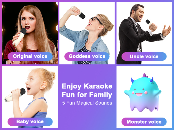 Mini Karaoke Machine, Bluetooth Karaoke Speaker with 2 Wireless Microphones