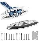 5 inch Folding Boat Cleat 316 Stainless Steel, Marine Flip Up Dock Cleat 6 inch 3 Holes, Boat Fol...