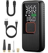 Pwperry Tire Inflator Portable Air Compressor, 150PSI Smart Air Pump for Car Tires with Digital T...