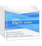 Ludery Acrylic Sign Holder 8.5 x 11 Horizontal l, Wall Mount Document Holder, Clear Plastic Pictu...