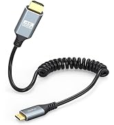 ZeniKon 4K Mini HDMI to HDMI Coiled Cable 1FT-3FT for Camera Field Monitor, HDMI to Mini HDMI Coi...