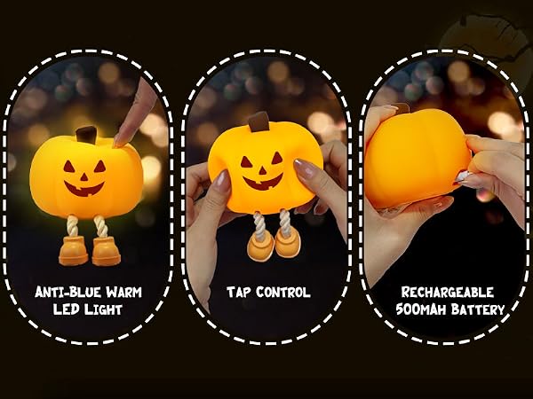 Cute Pumpkin Night Light for Kids Halloween Gifts