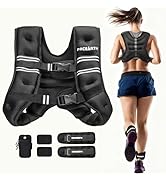 PACEARTH Weighted Vest,4lb/6lb/10lb/12lb/16lb/20lb/25lb/30lb Weight Vest with Reflective Stripe, ...