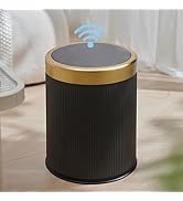 URALFA 3.7 Gallon Motion Sensor Bathroom Trash Can with Lid,Automatic Waterproof Touchless Garbag...
