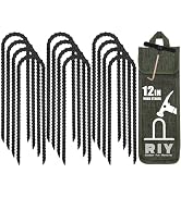RIY Trampoline Stakes Anchors High Wind Heavy Duty Tent Stakes 12 Inch Ground Anchor Trampoline A...