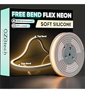 GZBtech 110-120V LED Neon Rope Lights 16.4FT/5M, 3D Top &amp; Side Free Bend 2800K Warm White Silicon...