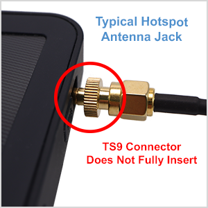 TS9 connectors do not fully insert into hotspot