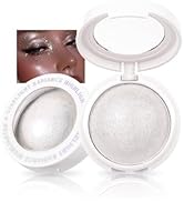 Easilydays Holographic Shimmer Eyeshadow &amp; Highlighter, 4Colors Mashed Potato Pearlescent Monochr...