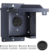 Joinfworld 30 Amp RV Power Outlet Box, Weatherproof 125V UL Listed Nema TT-30R RV Receptacle, Loc...