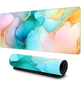 Jhdstore Extended Marble Mouse Pad (31.5 * 11.8 * 0.12 inch) with Stitched Edges Large Griotte Mo...